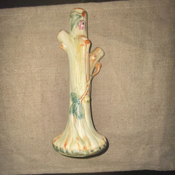 Vintage bud vase , Unique decor , tree trunk - Picture 7 of 9